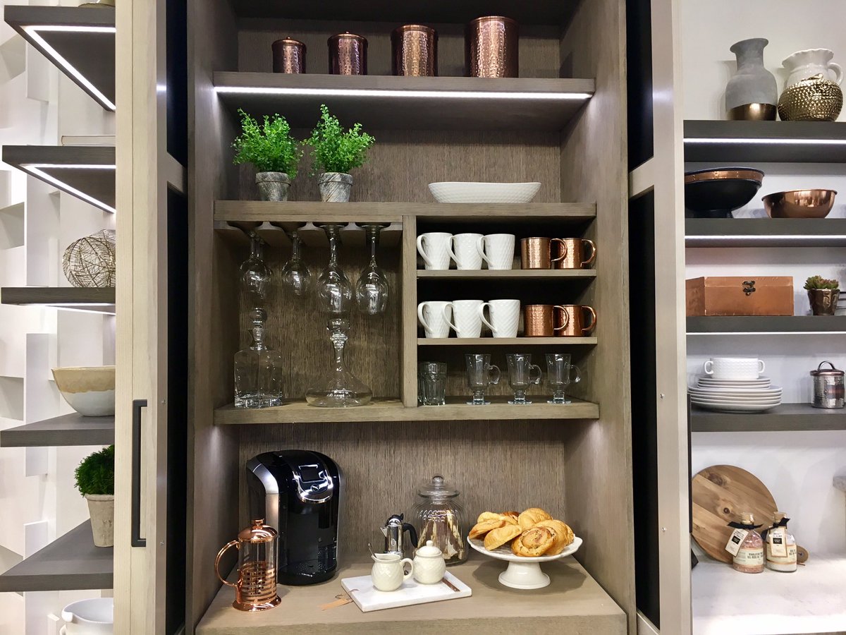 .<a href="/cabicocabinetry/">Cabico</a>'s Boldly Eclectic display brings together industrial, transitional and rustic elements for a striking design. Visit S3815 at #KBIS2018.
