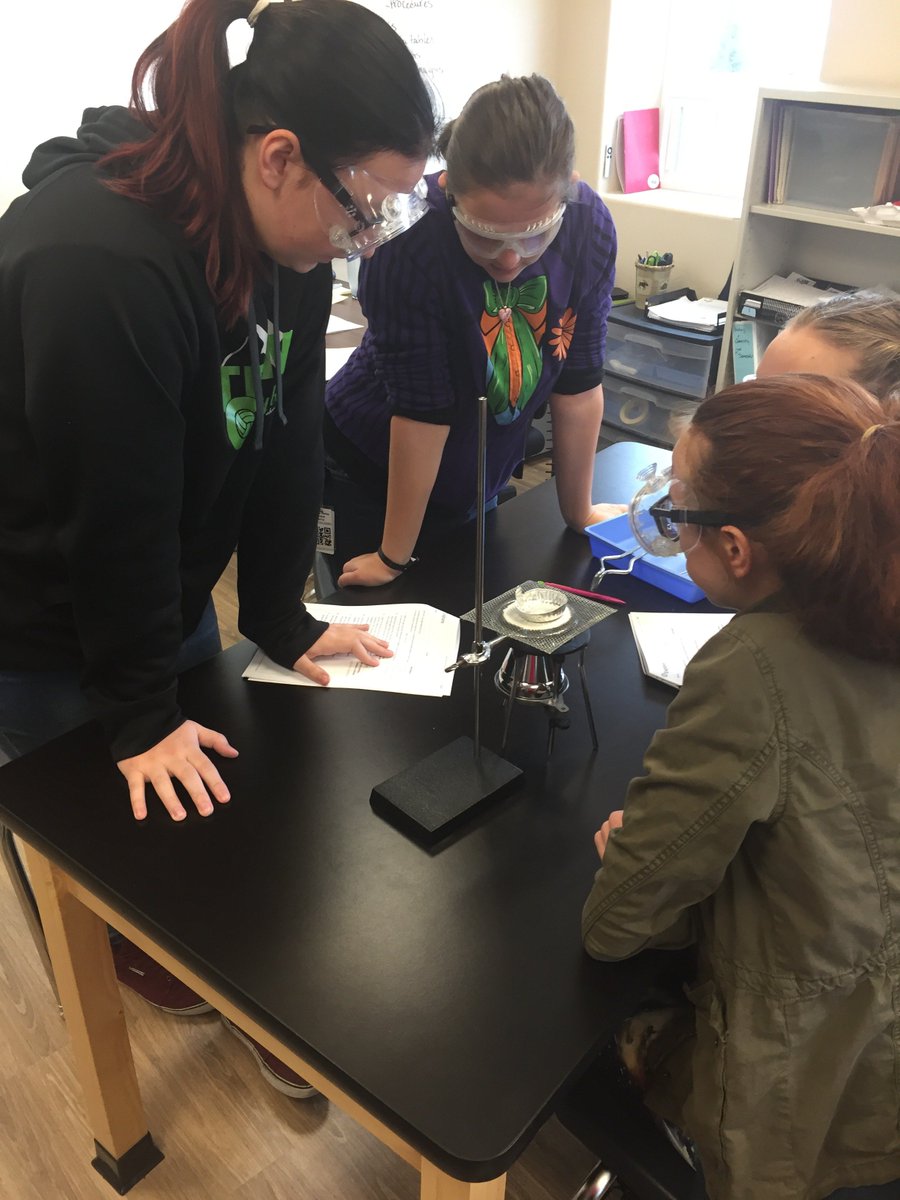 julibutterworth's tweet photo. #PPECchemistry is seeing different types of chemical reactions in action and learning how to balance equations. #embracethechange  #lordothecopperrings #roastingmarshmellows @PPEC49 https://t.co/CDM3SbBZaR