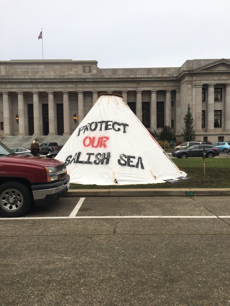 This is happening in Olympia right now. #NOLNG253 #ClimateCountdown