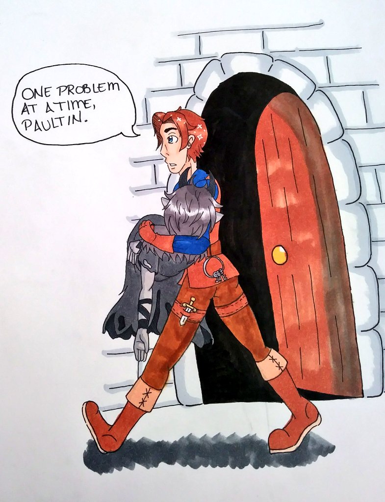 nerdyKnittress's tweet photo. "I grab Strix's body."
"Strix's what now?"

I loved this scene
#dca #wafflecrew #dicecameraaction #diath #strix #dnd #fanart #copicmarkers #art https://t.co/JX6BKKoNJB