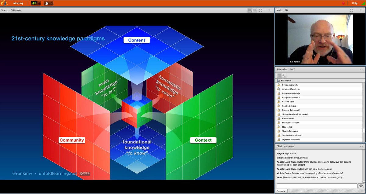 Teodora_Popescu's tweet photo. Very interesting &amp; useful eTwinning online seminar: "The World Is Not Flat: Building a Multidimensional Learning Environment" with Expert William Rankin, PhD. Thank you very much, @rankinw @eirpateraki @eTwinningEurope https://t.co/qBNODs0EmX