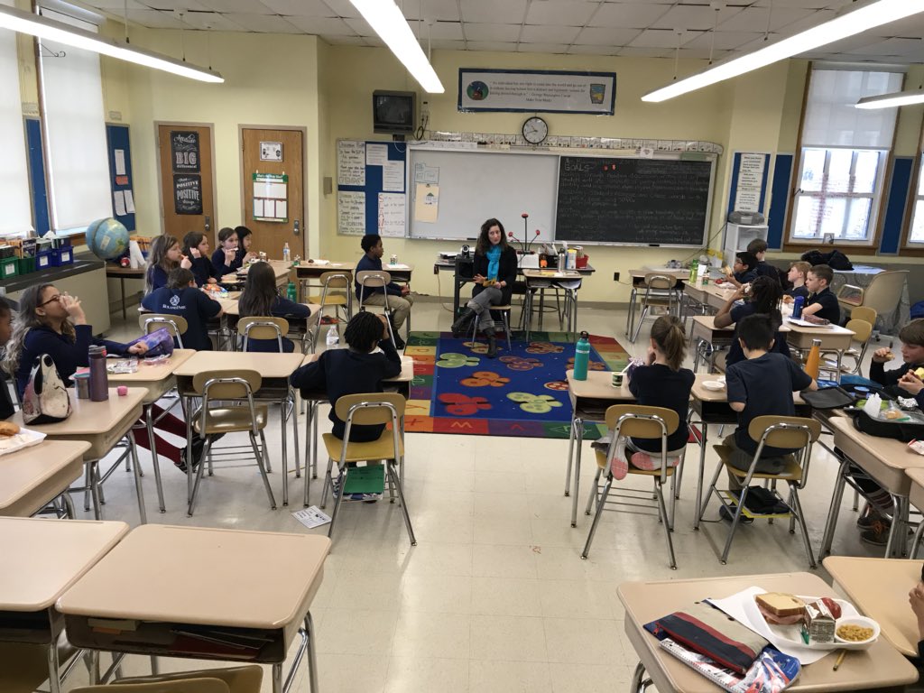 AllisunThompson's tweet photo. Special Thanks to Laura Wexler for coming out and talking about both her book and film. The kids were inspired to write to their fav authors #teamRPEMS @justincholbrook @RPEMS233 https://t.co/a8QWgrHP94