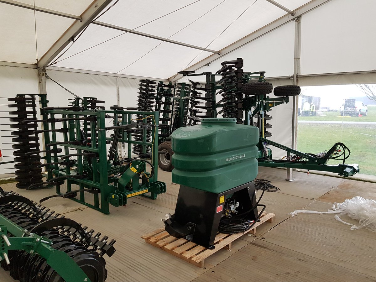 t_tillage's tweet image. Stand being set up for LAMMA next week, including new 800 litre front tank for small seeds and cover crop seeding.