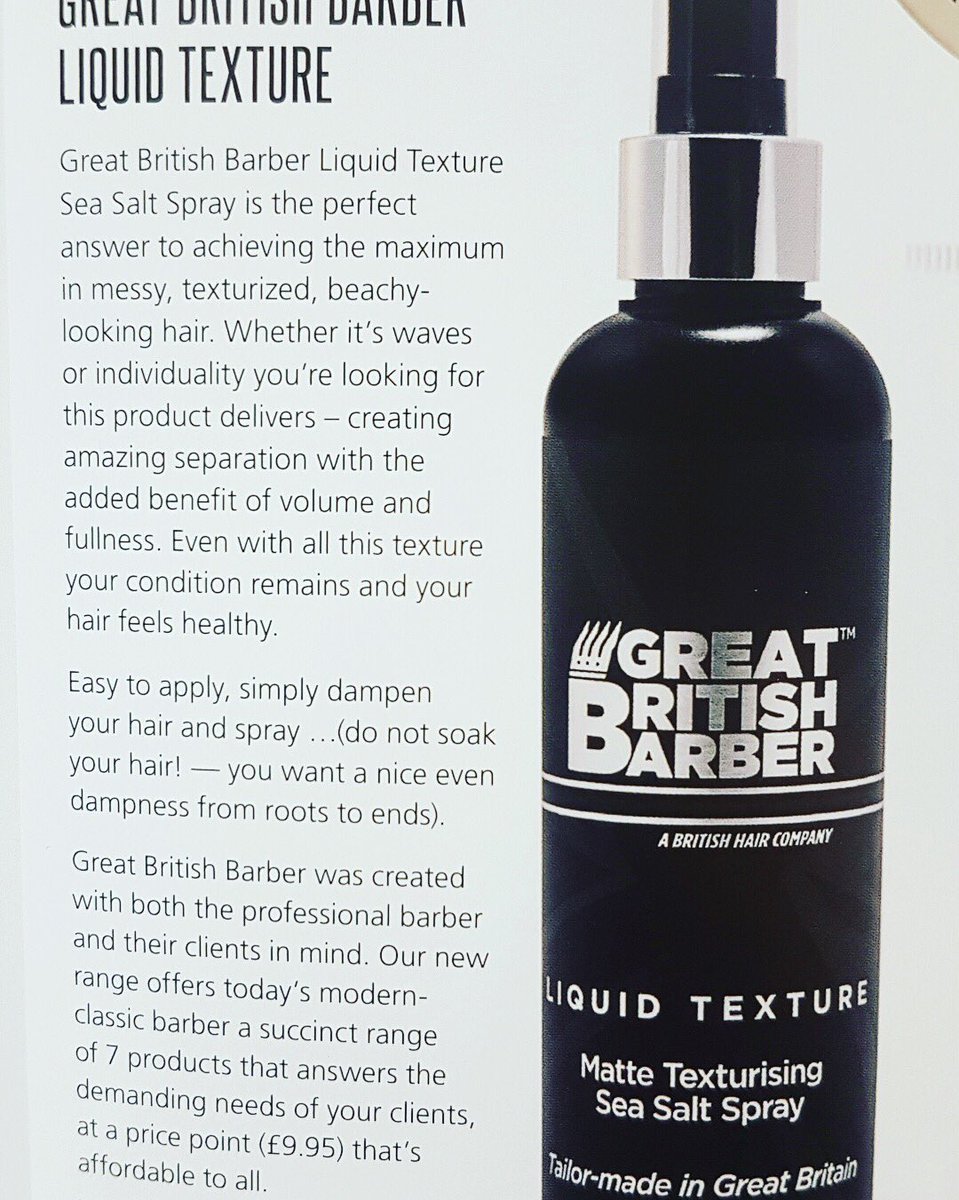 ThisisGBB's tweet photo. Check out our amazing Liquid Texture in the latest issue of @BarberEvoMag (issue #7!) - The answer to achieving the maximum in messy, texturized, beachy-looking hair. https://t.co/ByjfKHoPeU