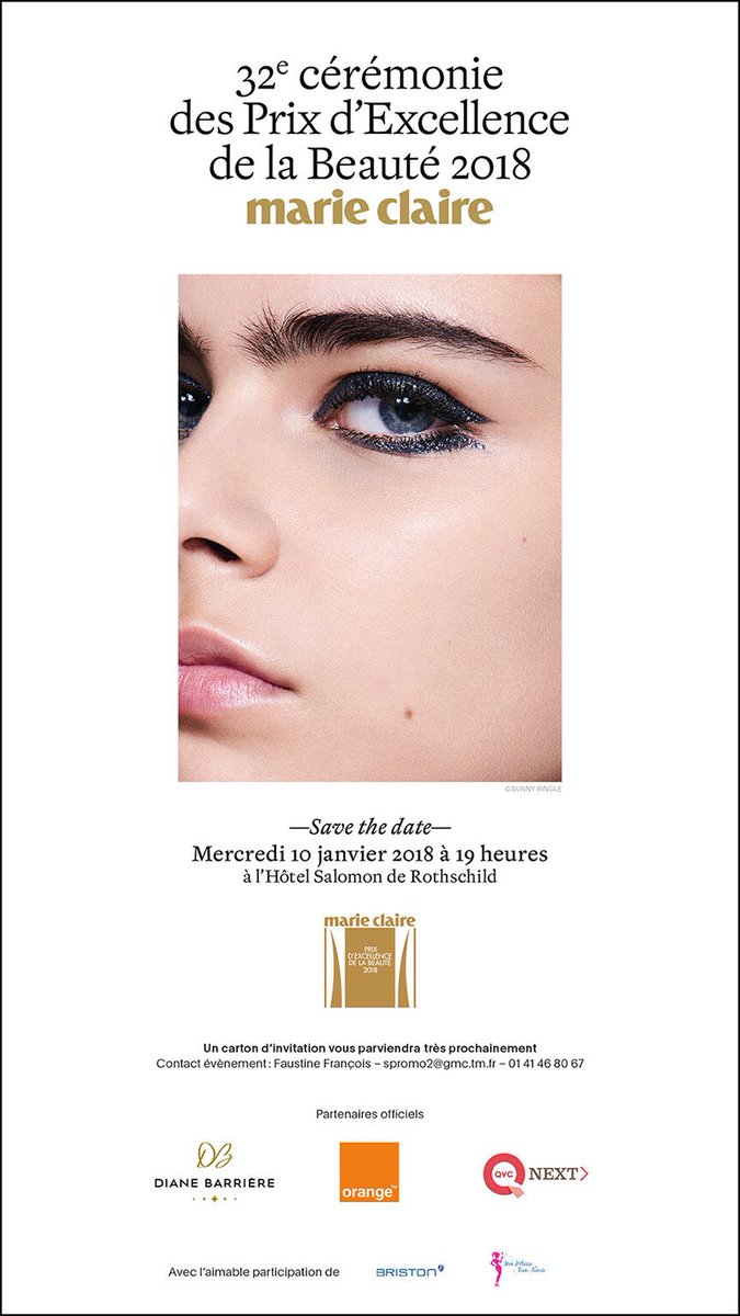 Ce soir, Remise du Prix d'Excellence de la Beauté Marie Claire 2018 avec <a href="/Orange/">Orange</a>, #Orange et #MCPEB2018.