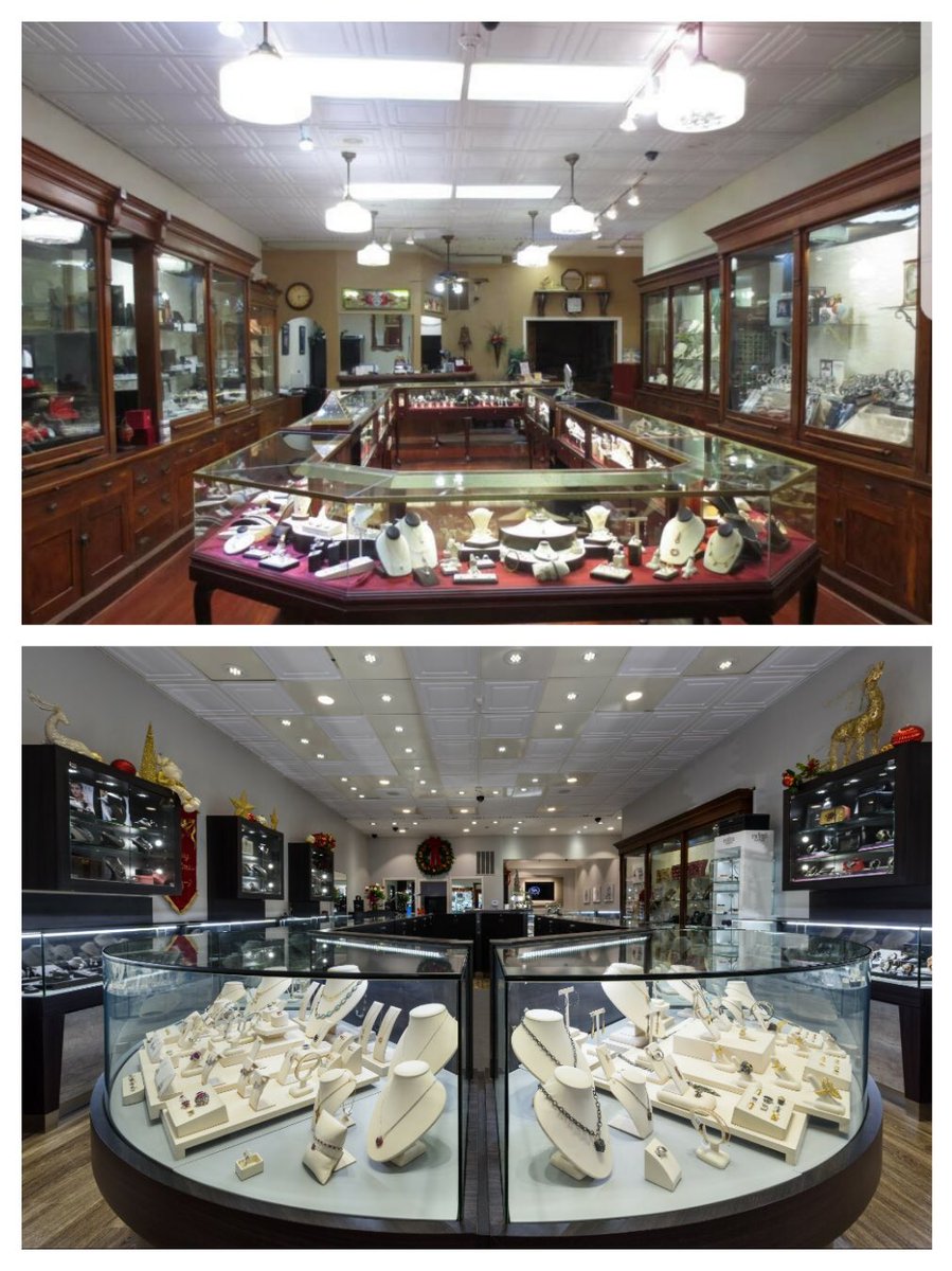 FPJewelers's tweet photo. WOW! What a great before &amp; after! Come check out our new look @ First Peoples Jewelers on the Denton Square today. ✨🙌🏻 https://t.co/mtbBqo9m6T