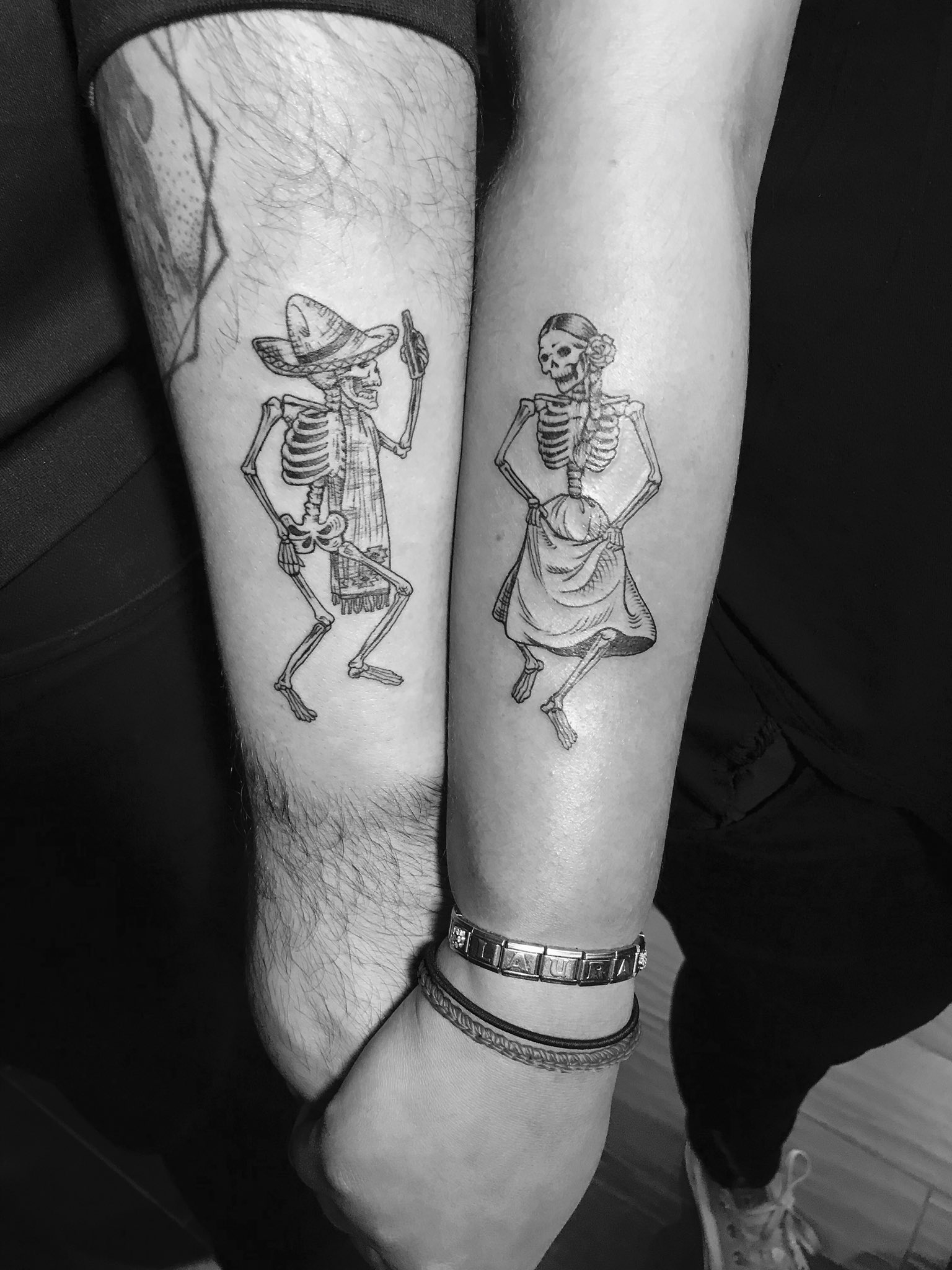 First tattoo Elvisinspired dancing skeleton by Dan at Alchemy Tattoo  Studio Hawthorn Melbourne AUS  rtattoos