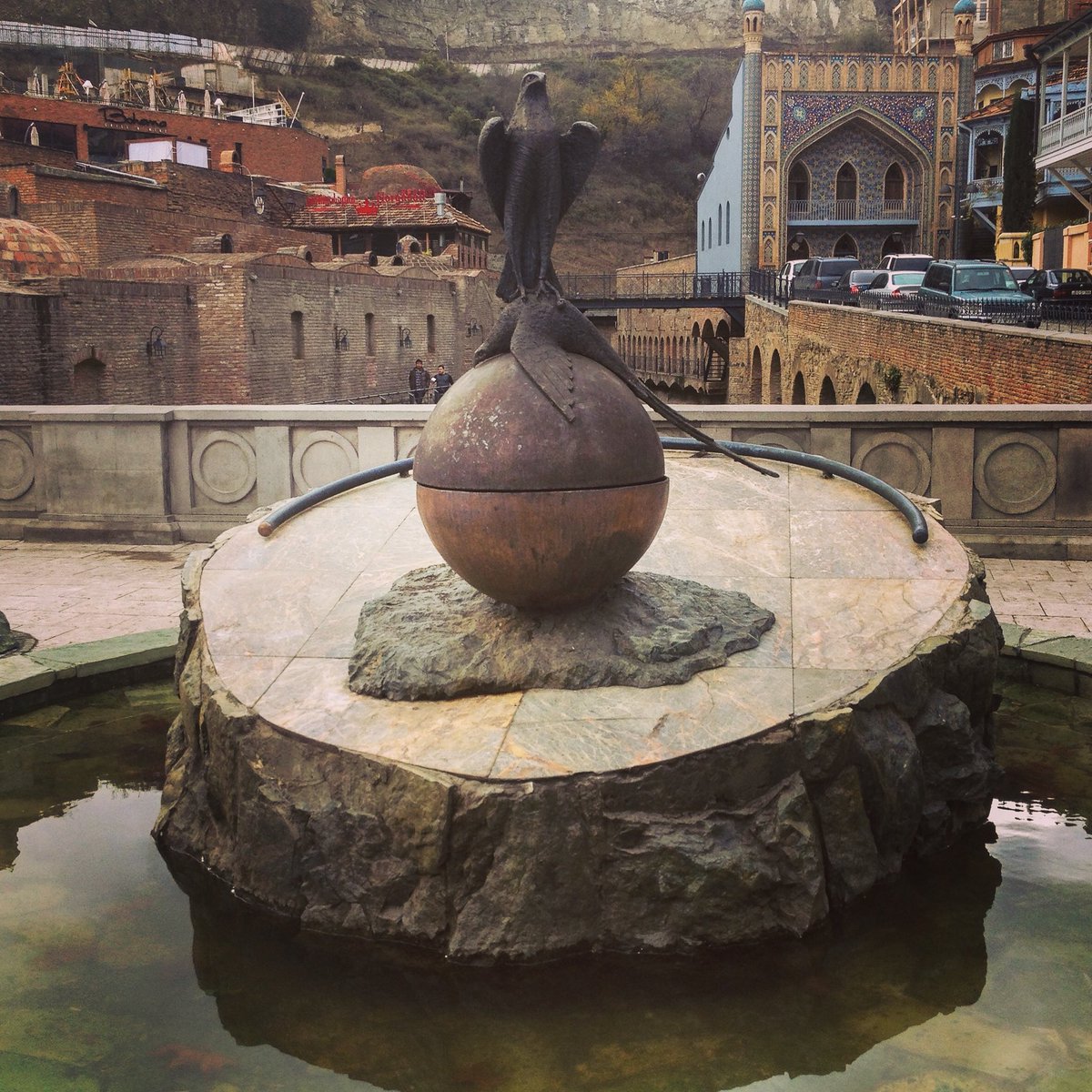 The fountain at the Sulphur Baths Tibilisi Georgia #georgia #tbilisi #sulphurbaths #fountain #history #oldtown #architecture #visitgeorgia #visittbilisi #travelgeorgia #traveltbilisi #tbilisicity #tbilisigeorgia #tbilisilife #tbilisinight #georgiatrip #georgialife