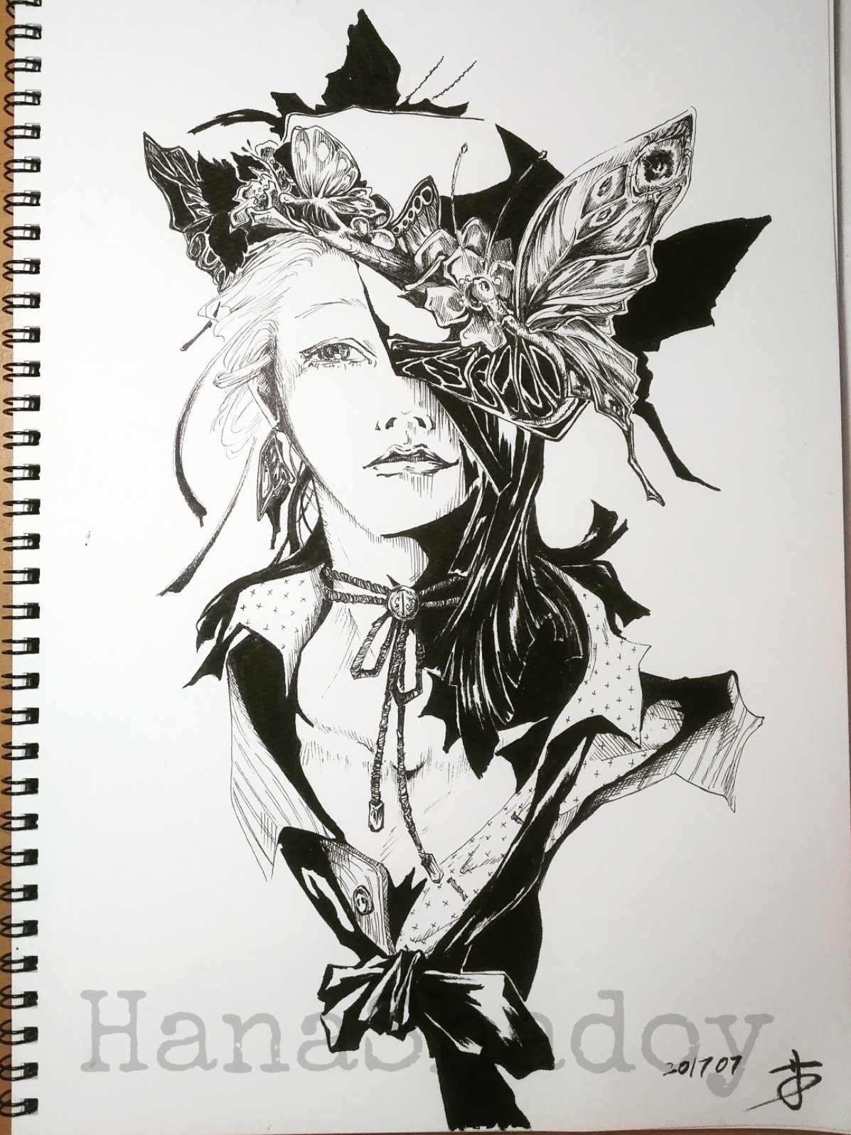 Hana K 掛け違える蝶の帽子 To Butterflies Up Wrong イラスト ボールペン画 絵描き ペン画 アナログイラスト 少年 蝶 T Co Vgzgqytgak Twitter