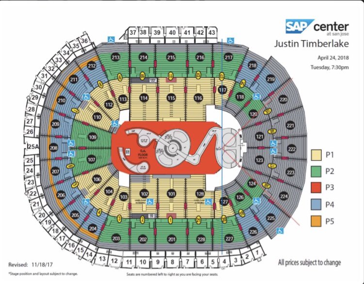 Sap Center Seating Chart Justin Timberlake