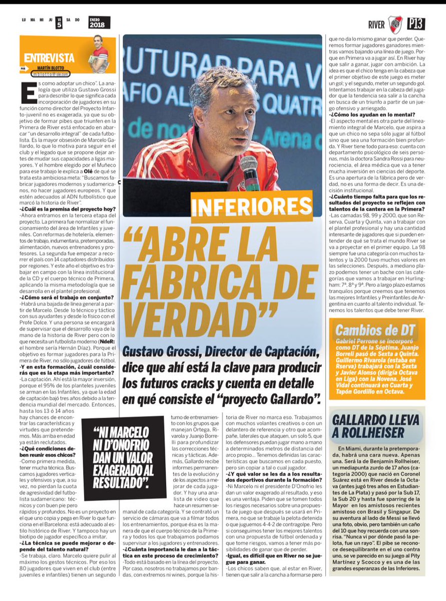 PinoSportElite's tweet photo. 🔊👦Gran entrevista de uno de nuestros ponentes del Congreso Internacional de fútbol #CIF17, @gustavitogrossi, director deportivo @CARPoficial_ ✒🔴⚪ #fútbol #PinoSport #cantera #formación #PasionQueDaVida 👀 Vale la pena https://t.co/3ptqUV2ZK8