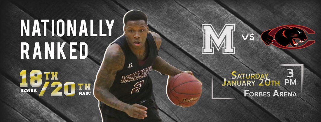 Morehouse's tweet photo. Our Fighting Maroon Tigers are now nationally ranked 18th in one poll and 20th in another after adding two more wins last week. They remain the only undefeated team in @TheSIAC‼️

Next home game is on Sat. Jan. 20th at 3pm. #BringTheNoise #OurHOUSE https://t.co/5asjPLaKOU
