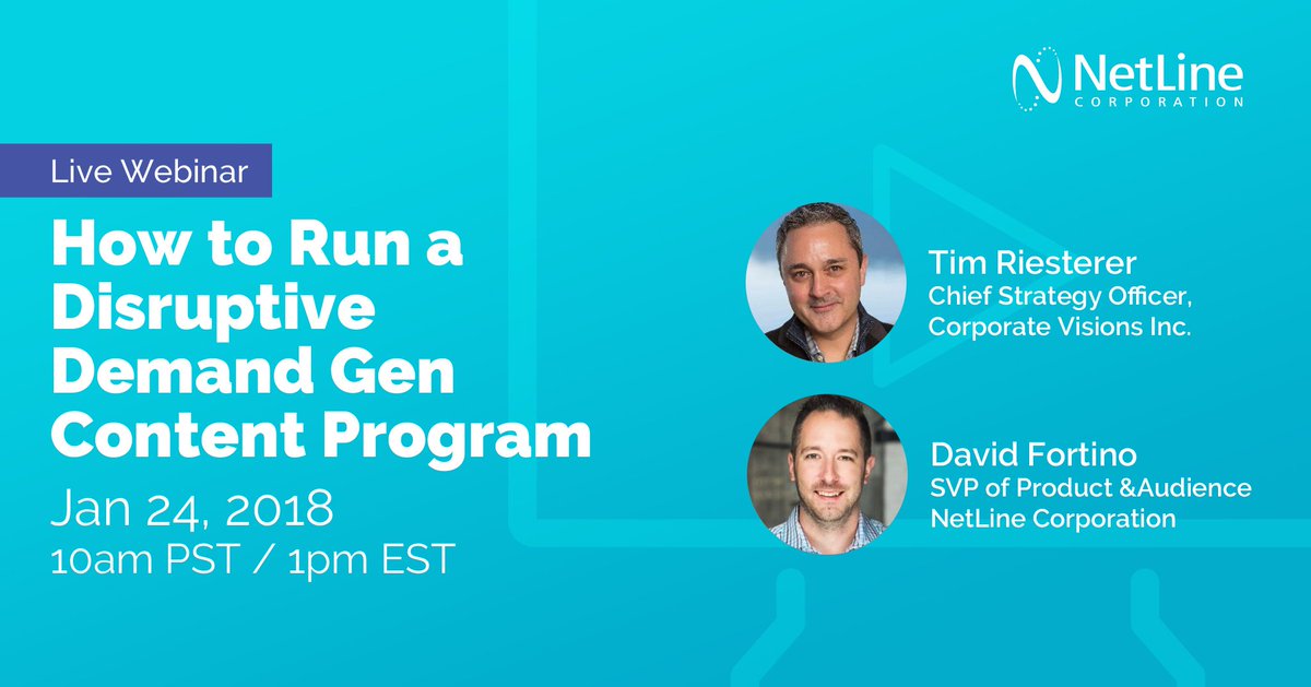 NetLine_Corp's tweet photo. Discover how disruptive content and targeted distribution tactics can yield long-term ROI for your brand via industry experts @TRiesterer @David__Fortino @corpv https://t.co/bo3sqqXbbp https://t.co/q74umNtxpy