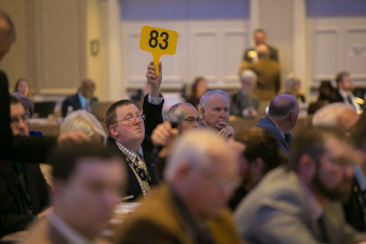 FarmBureau's tweet image. Delegates to #AFBF18 unanimously re-elected President Zippy Duvall and set AFBF's 2018 policy agenda. bit.ly/2DeFnt4