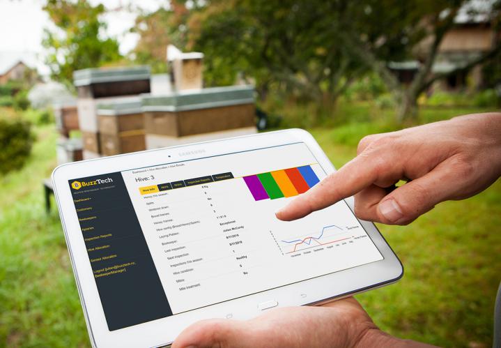 RhianonBerry's tweet photo. #BuzzTech crea un innovador software de gestión para empresas apícolas. Este permite saber qué colmenas necesitan atención según su tamaño, y el estado de las abejas residentes. https://t.co/gt79SzRdnO #NZinnovation https://t.co/za1XpjTJj0