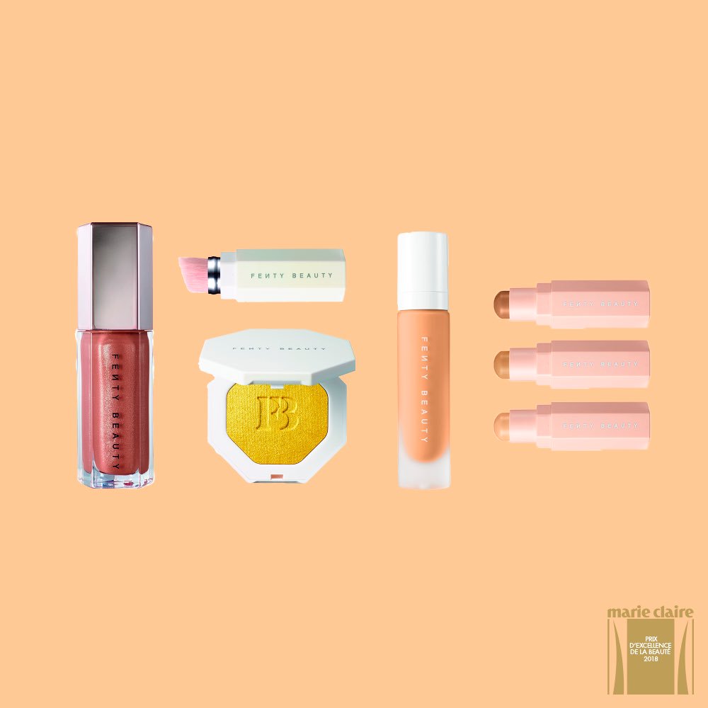 marieclaire_fr's tweet photo. #MCPEB2018 L'un des Prix France 2018 est décerné à @fentybeauty pour sa ligne de maquillage conçue par @rihanna "Waouh  ! Quarante teintes de fond de teint et un seul rouge à lèvres universel" https://t.co/prykhzm7hJ