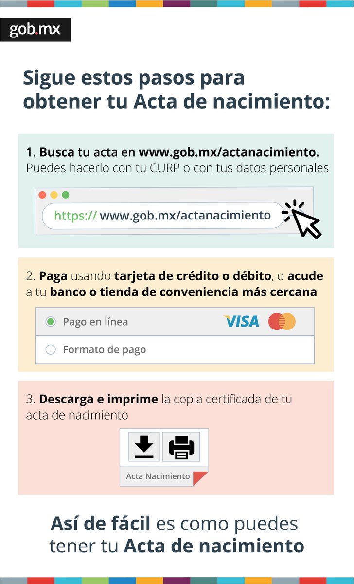 ¡Ya no es necesario que te traslades a tu lugar de nacimiento para obtener tu #ActaDeNacimiento! Imprímela en gob.mx/actanacimiento