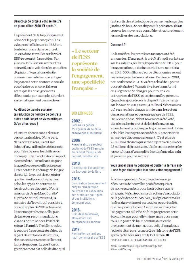 "Avec ses 2,5 millions de salariés et ses 15 millions de bénévoles, l'#ESS représente la société de l’engagement, une spécificité française à la fois dans cette force citoyenne, mais aussi dans ce talent à innover et à trouver des solutions." #innosociale #asso #socent @UP_MAG_