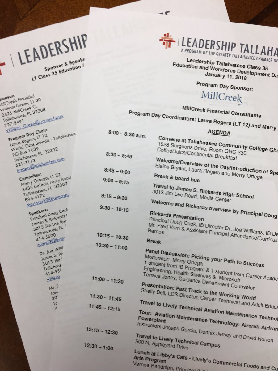 LeadTLH's tweet image. So excited about LT 35’s Education &amp;amp; Workforce Development Day tomorrow! Thank you to our sponsor MillCreek Financial Consultants William Green LT30 &amp;amp; Day Chair, Laura Rogers LT 12! @TalChamber @TDOnline @WFSUmedia @WCTV #leaderscreateleaders #LT35thYear