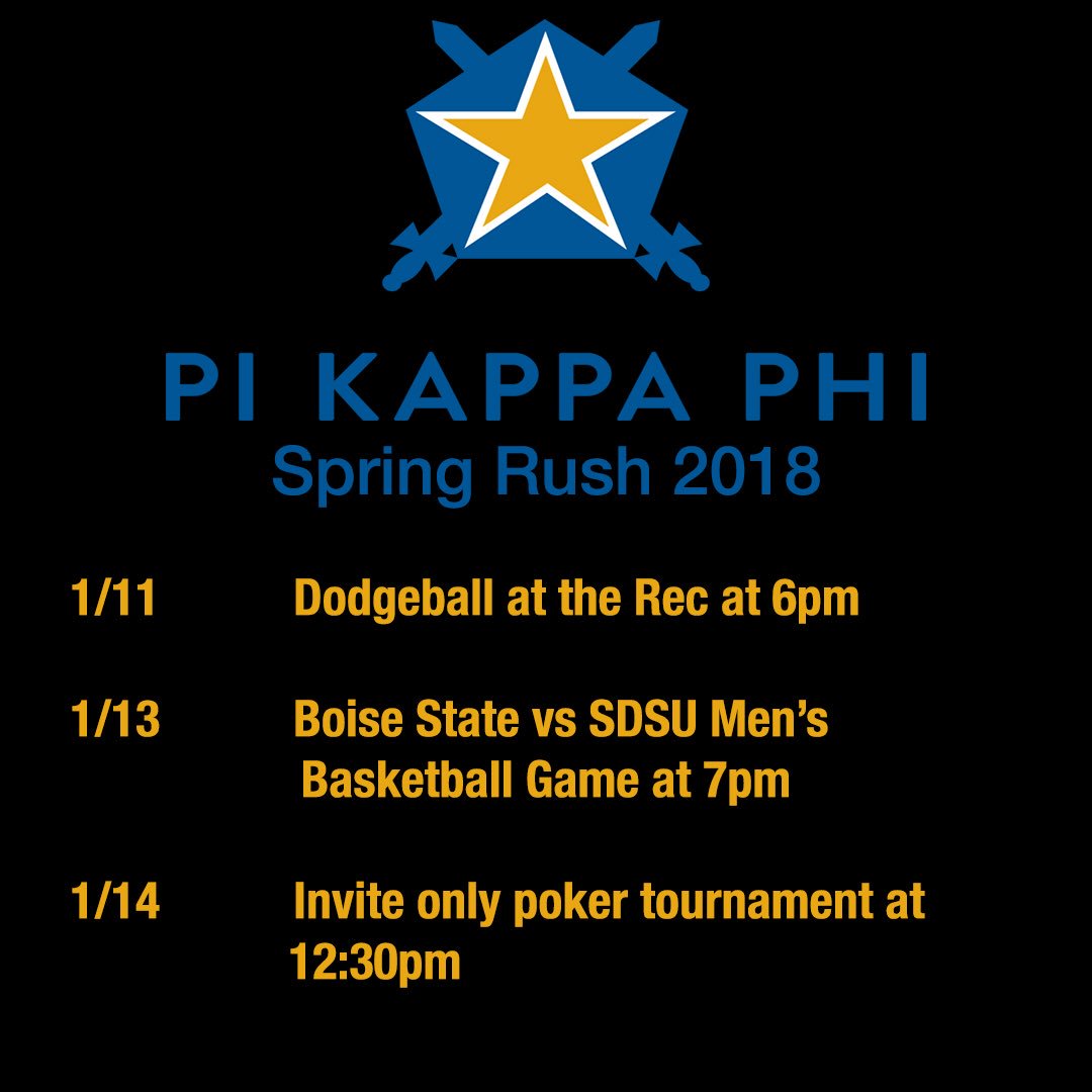 BoiseStPiKapp's tweet photo. Do you want to join a lifelong brotherhood? Come check out our events and meet our brothers! https://t.co/EvUUWbHj3u