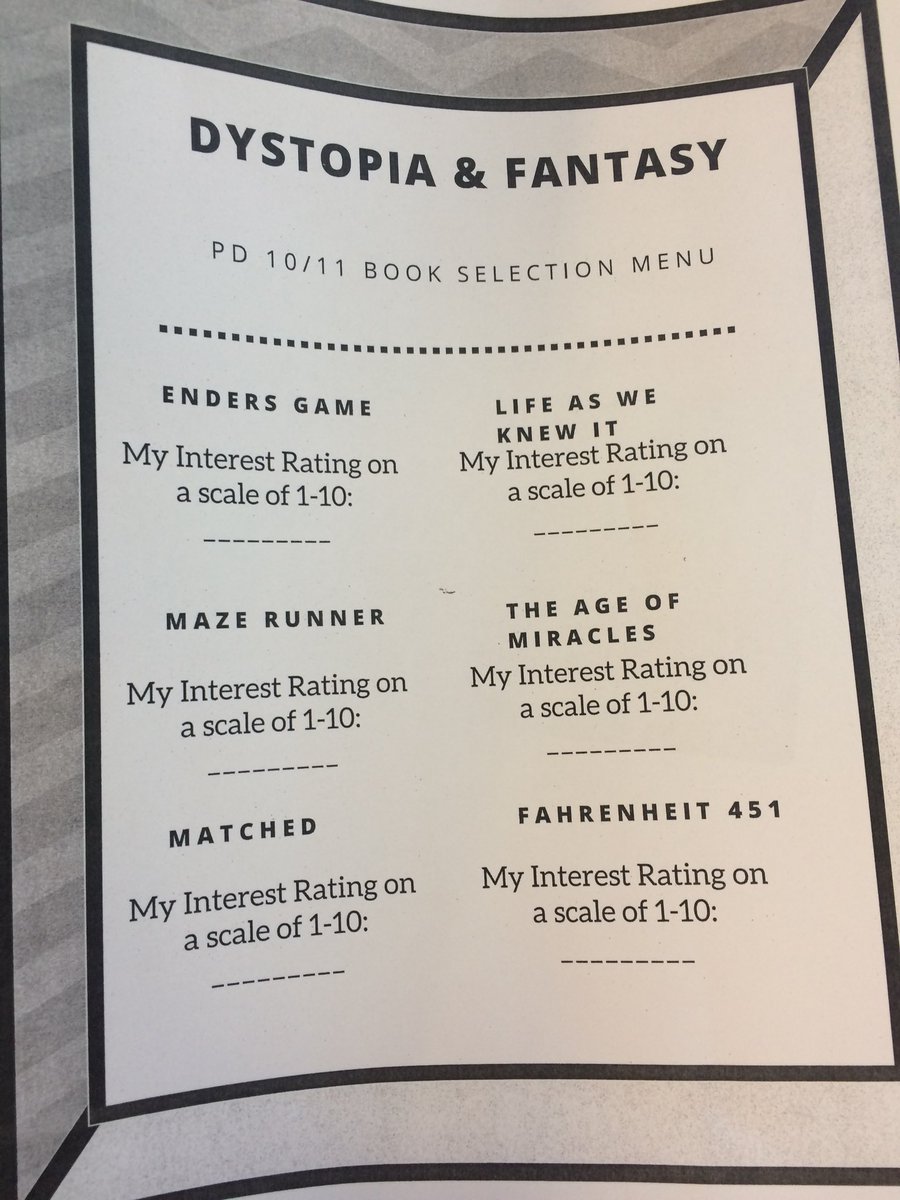 Dr. Lana Cook (@lanacookmtps) on Twitter photo Ss selected their dystopian / fantasy novels...book clubs start today! #mtpspride <a href="/thorne_ms/">Thorne Middle School</a> <a href="/MissMcCauley/">Megan McCauley</a> Ss selected their dystopian / fantasy novels...book clubs start today! #mtpspride <a href="/thorne_ms/">Thorne Middle School</a> <a href="/MissMcCauley/">Megan McCauley</a>