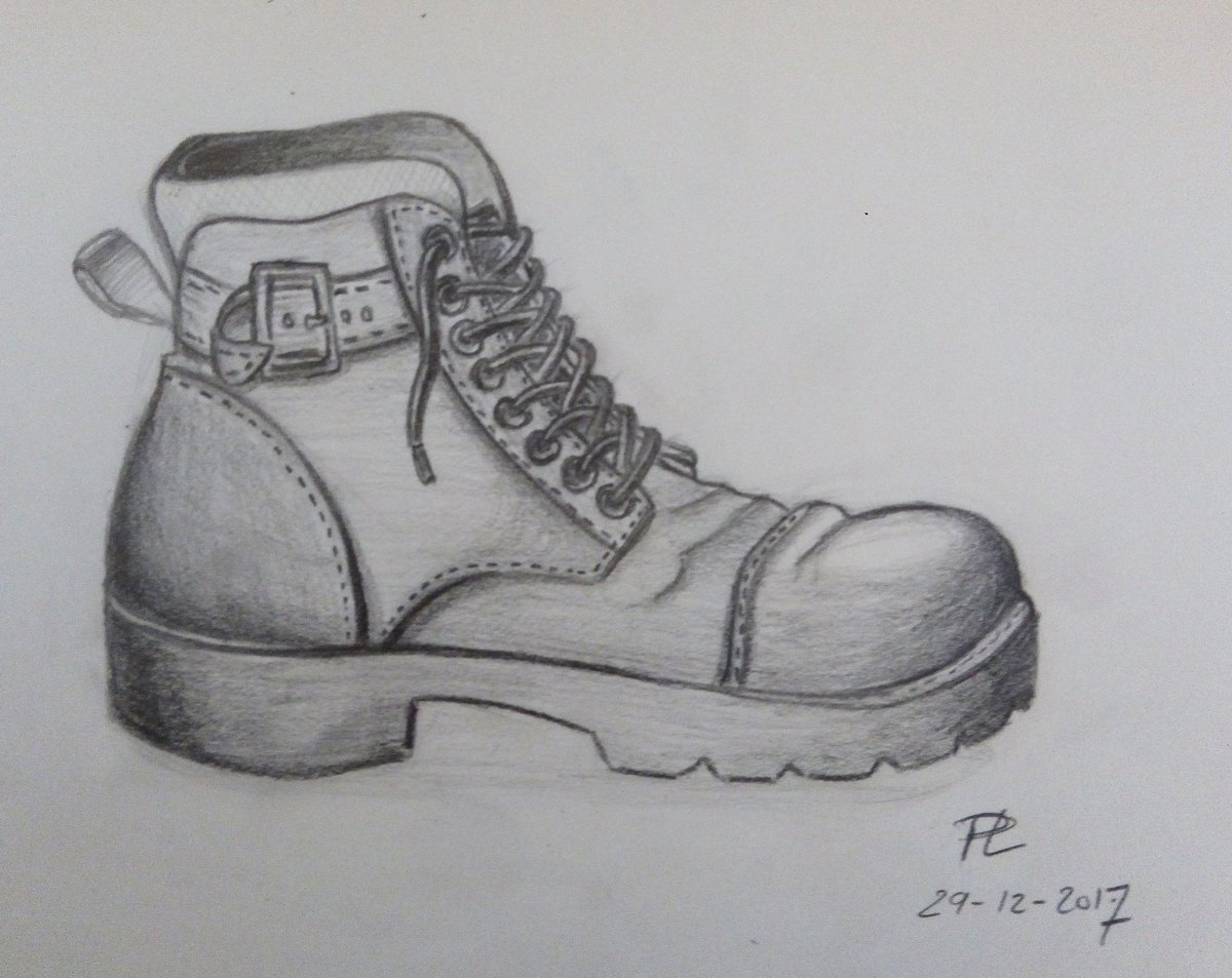 pencil sketch of shoes