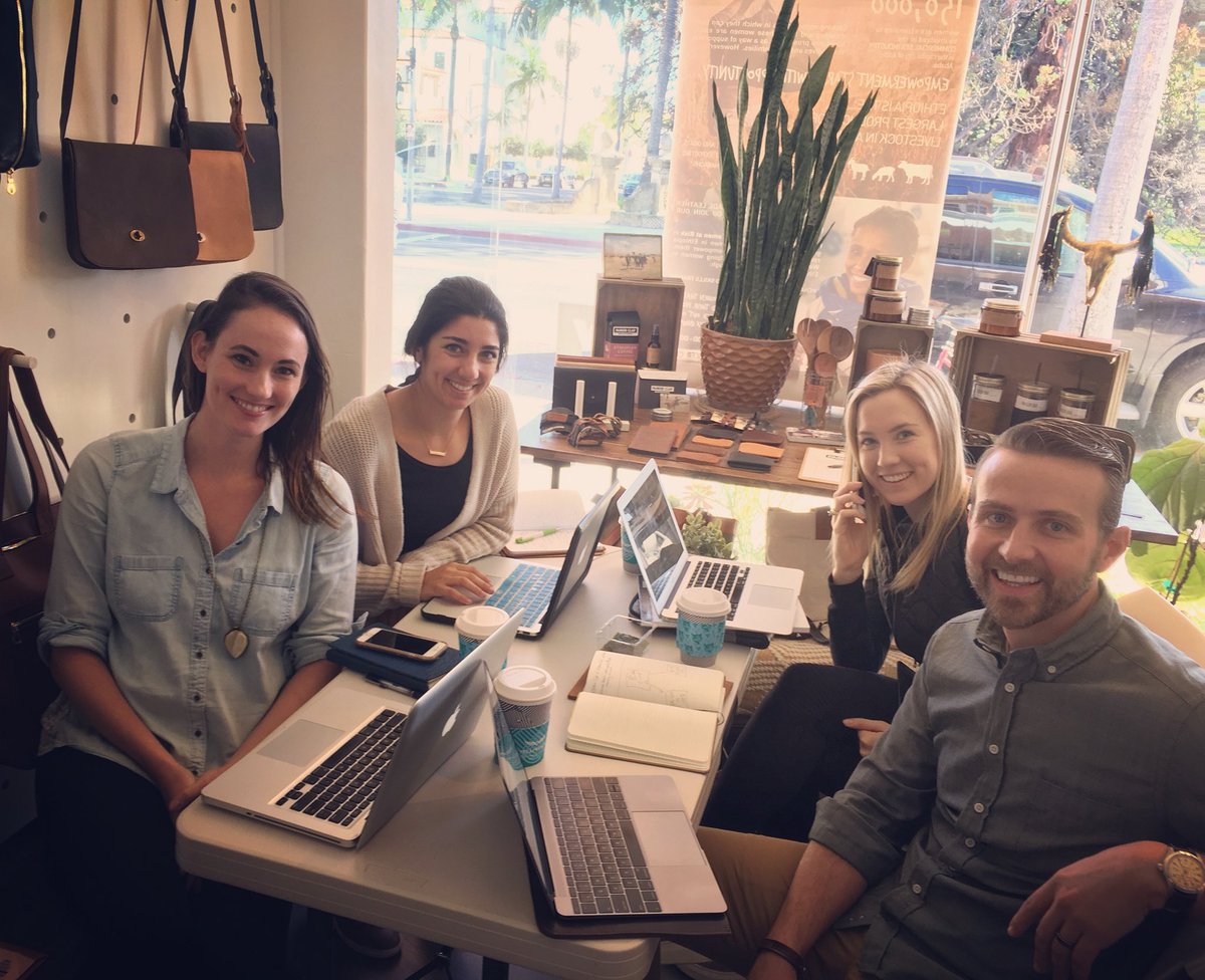 Due to the evacuation of our office in Montecito, the whole Impact First Financial team is crashing at the @parkerclayintl office today.