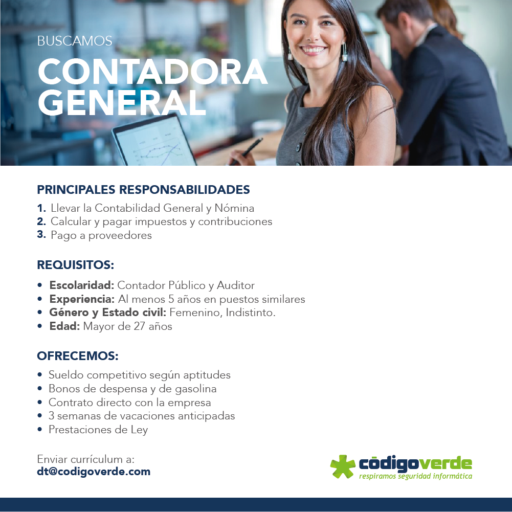 DavidTaboada's tweet photo. #Empleo en @Monterrey 

CONTADORA GENERAL de medio tiempo desde casa

 #ActaDeNacimiento #FelizMiercoles #EnQueMomento https://t.co/77g6iTMdTq