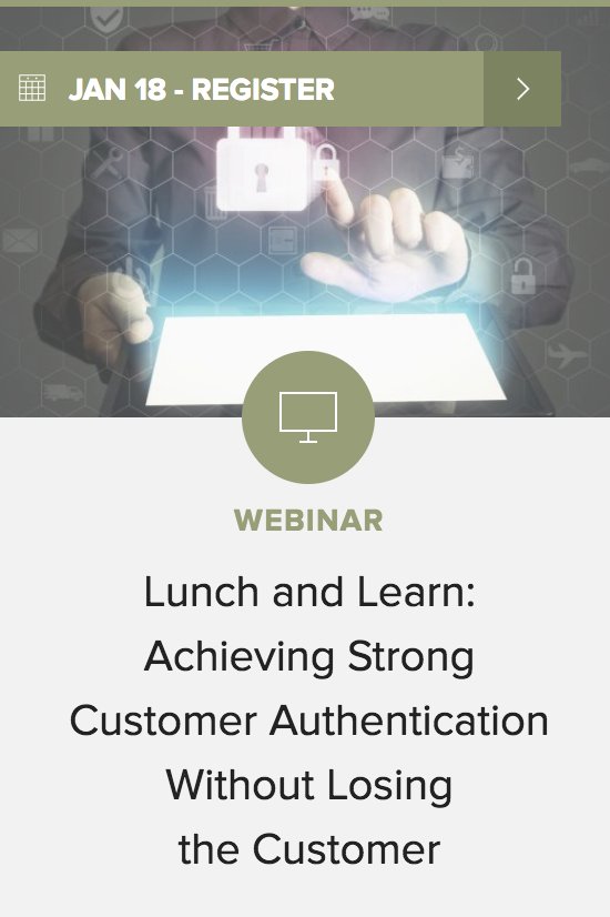 Jan 18 Webinar: Achieving Strong Customer #Authentication Without Losing the Customer bit.ly/2mgZnDj @iovation <a href="/LaunchKey/">LaunchKey</a> #ICE2018