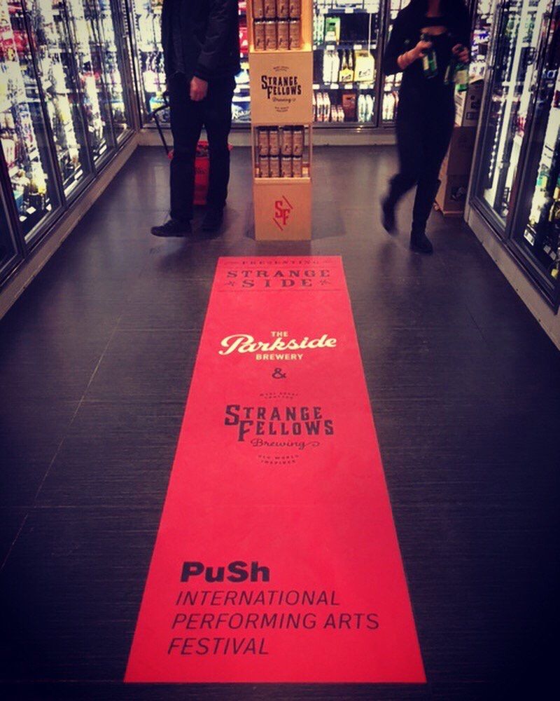 Strange_Fellows's tweet image. We rolled out the red carpet for our collab with @parksidebrewery. Brewed in support of @pushfestival, 'Strange Side' Belgian Blonde Ale is available at select liquor stores around town, including at @LegacyLiquor via this gorgeous display. #keepitstrange #livepush #beparkside