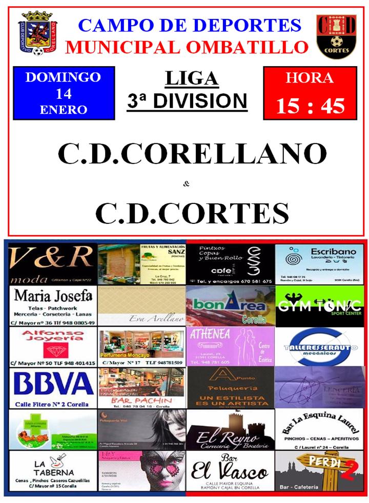 CD_Corellano's tweet photo. Primer partido del 2018 en Corella 📢 PRÓXIMO PARTIDO 🗓️ Dom 14 Enero⌚️ 15:45 Horas 🏆 Liga 3ª Division 🏟 Municipal Ombatillo - Corella ⚽ @CD_Corellano 🆚 @CD_Cortes3 🔴🔵🔴🔵🔴🔵#PorqueTenemosCorazonRojillo #Ilusion #HazteSOCIO #TuAbonoValeX2 @CDAlfaro @c_calatrava  #Derbi https://t.co/LeU1RBy6HL