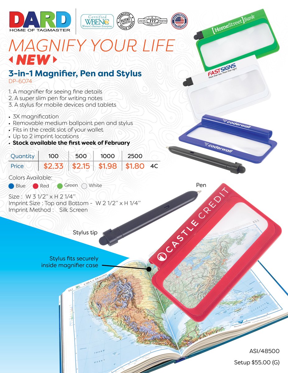 Stop by our booth at the @PPAIExpo in Vegas, 5518-5519, for your 3-in-1 Magnifier with Pen/Stylus! #Vegas #promotionalproducts #promo #PPAIExpo