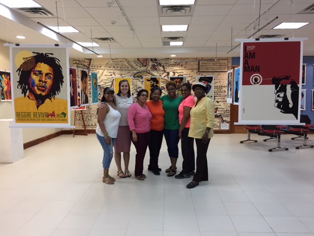 uwimuseum's tweet photo. #FindingRoots Some of the visiting seminarians @McCormickSem #Chicago finding warmth & roots amid posters of icons & revolutionaries by Michael Thompson @freestyleeart . Glad you visited @uwimuseum @UWImona @USEmbassyJA @karokupa https://t.co/7HXCtxTQem