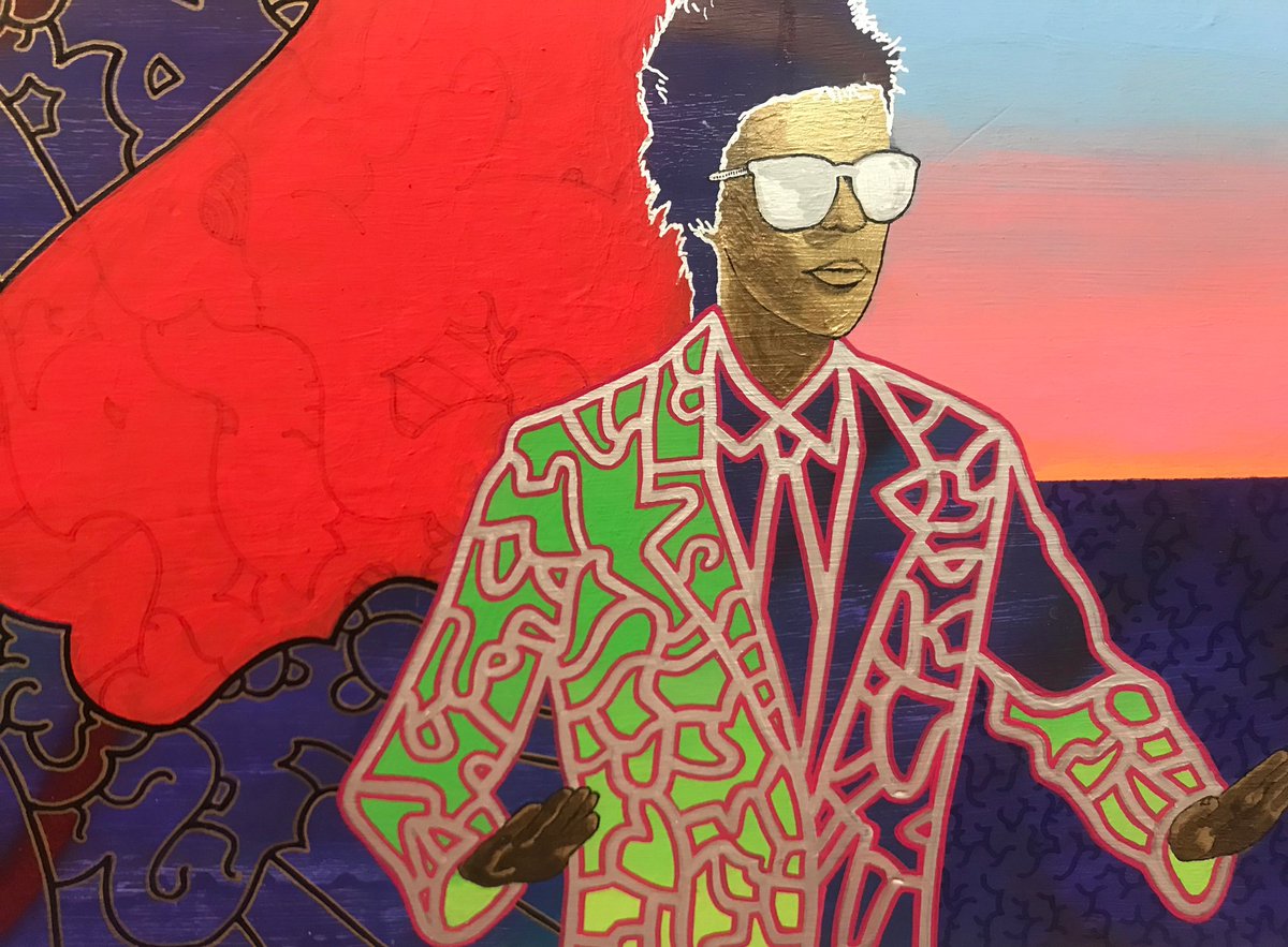 JGartmusic's tweet photo. Detail from new piece on wood. Almost done... #contemporaryart #painting #graphicart https://t.co/g0fk792zxo