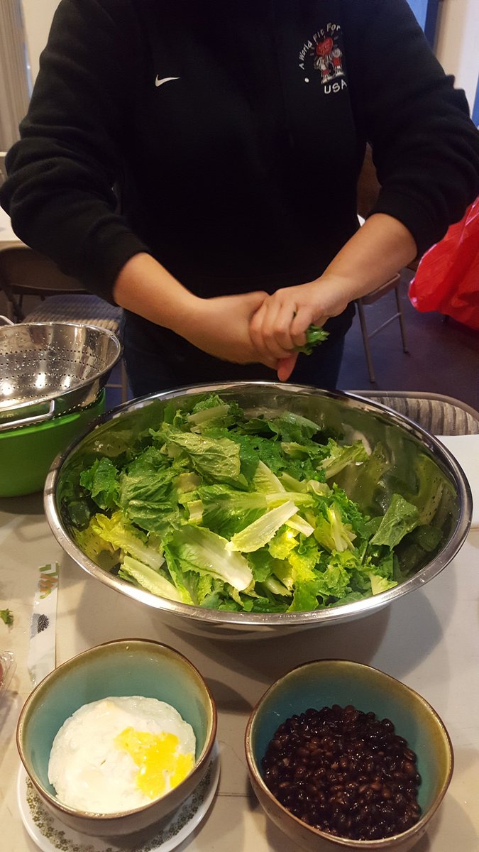 WorldFitForKids's tweet photo. Healthy Behaviors in full effect! WFIT staff practicing what we preach...in the kitchen preparing our bountiful salad for lunch. It was delicious! #JanuaryCleanse #Wellness https://t.co/Br17Tpbdp0