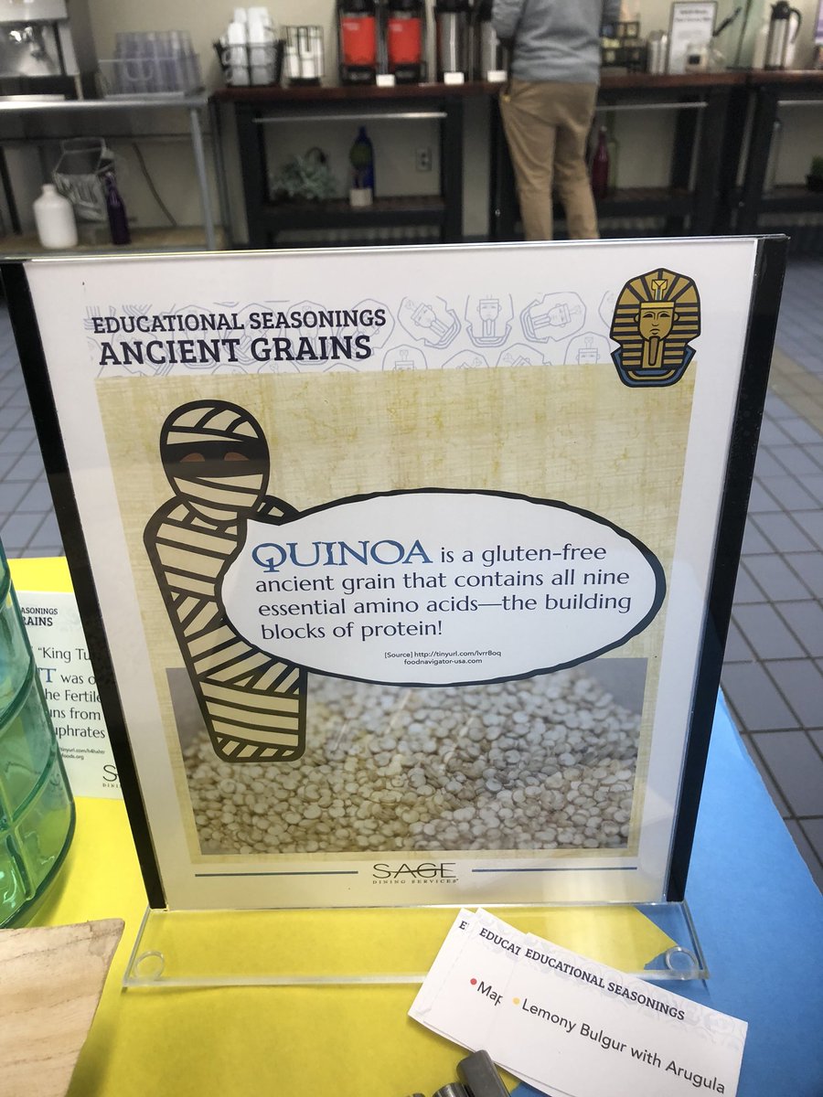 TonyJaccaci's tweet photo. .@sagedining serving an “Ancient Grains” meal @CountryDay lunch today. Delicious, nutritious and educational? What a meal! Thanks to @SAGE_CCDS for bringing us “edible learning!” #ccdslearning https://t.co/zhCtQbnaNK