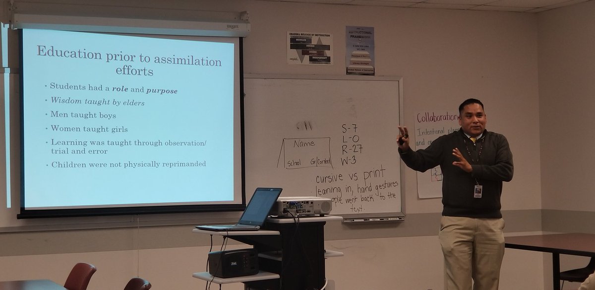 OPS_SocStudies's tweet image. Echohawk Lefthand is explaining how to be culturally responsive to all students and specifically our Native and Indigenous population. Our teachers always seek opportunities to better themselves professionally and that's what makes us #OPSStrong @cis_ops