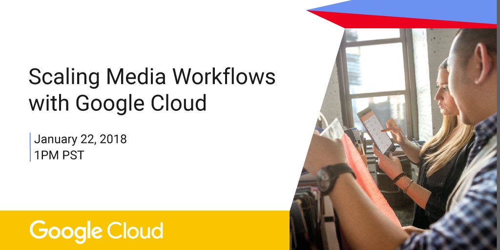 GoogleCloudTech's tweet photo. From content creation to processing to analytics, our tools help the media and entertainment industry build its video supply chain. Register for our live webinar on 1/22 to learn how → https://t.co/EFV3N3AANh https://t.co/RXXC8755Bo