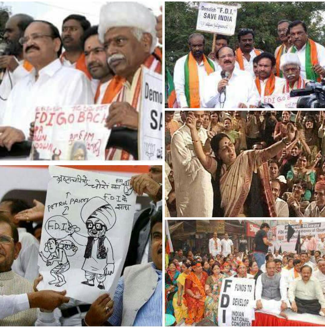 Abhikhandekar1's tweet photo. Some old memories against FDI by.....Amusing to watch these pics ! https://t.co/C5Gz9WRw82