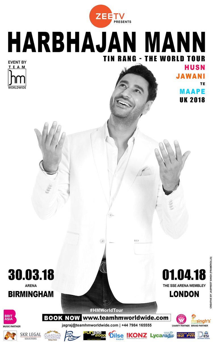 harbhajanmann's tweet photo. Get ready to see Tin Rang unfold... UK 2018. Book your tickets now! https://t.co/fvYkAOgaep