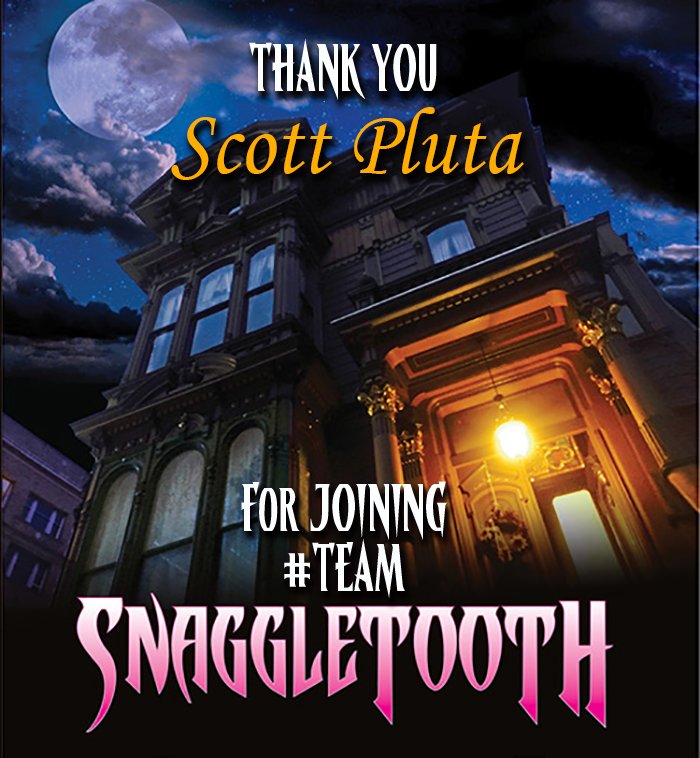 SnaggleMovie's tweet photo. Thank you, @Scott_Pluta! Our movie about an amazing little monster, @SnaggletoothMov, just got better with your support. Rawr! #TeamSnaggletooth https://t.co/hEnnJtYDV4