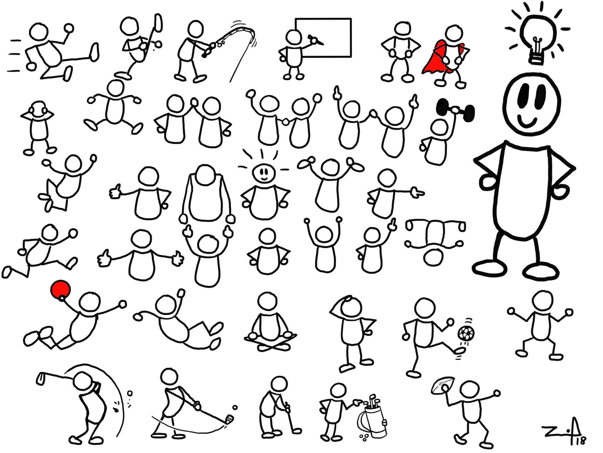 Morning Stick People Clip Art