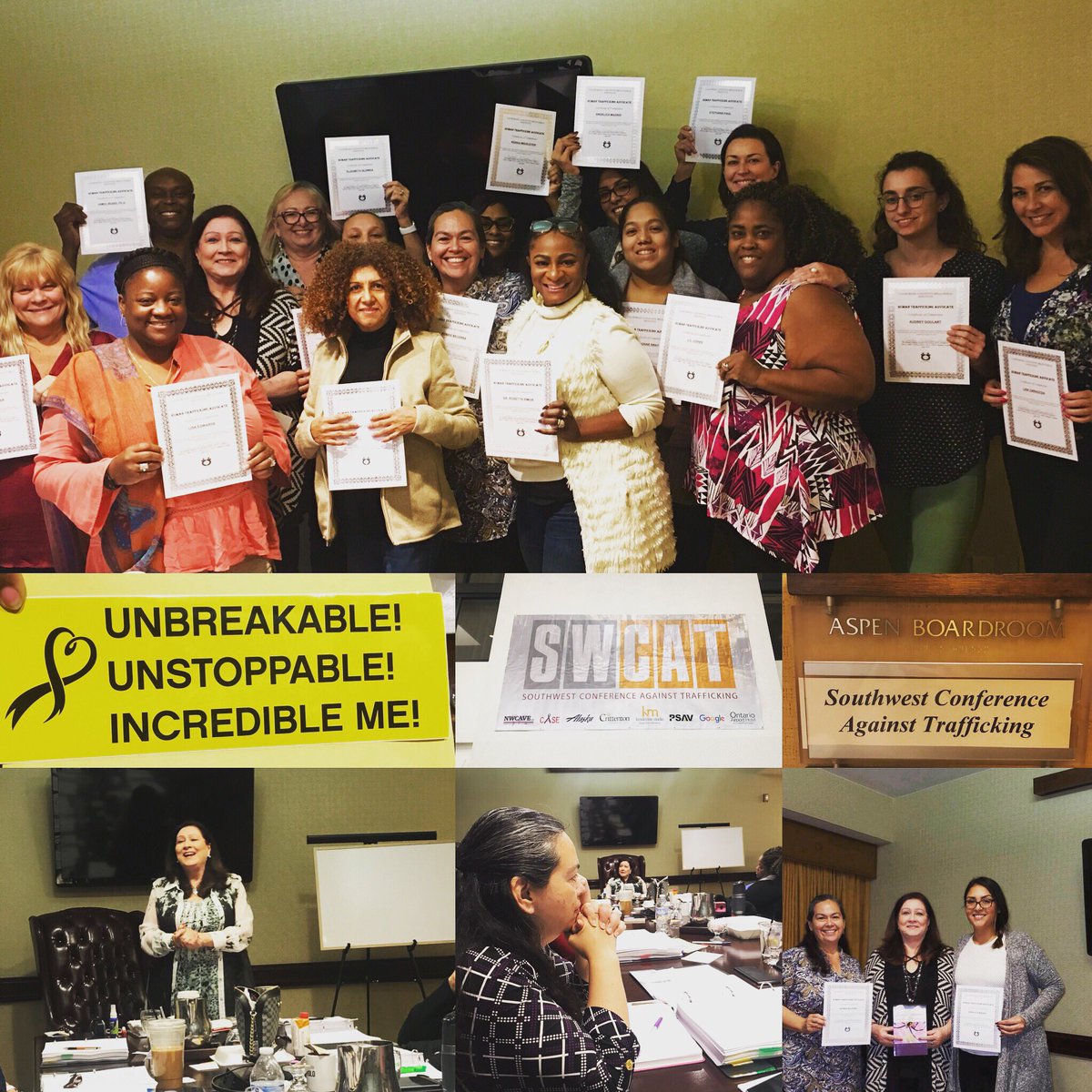 BobbieBecerra's tweet photo. Wow! 2 intense days of powerful #HumanTrafficking Advocate training with Dr. Kathie Mathis. Helping this group of “Unbreakable, Unstoppable, Incredible” people to create change by “affecting the unaffected.” Thank you, @DrKathieMathis #SWCAT2018 @NOMOREorg @NWCAVE @swcat2018 https://t.co/dVii6c3JR9