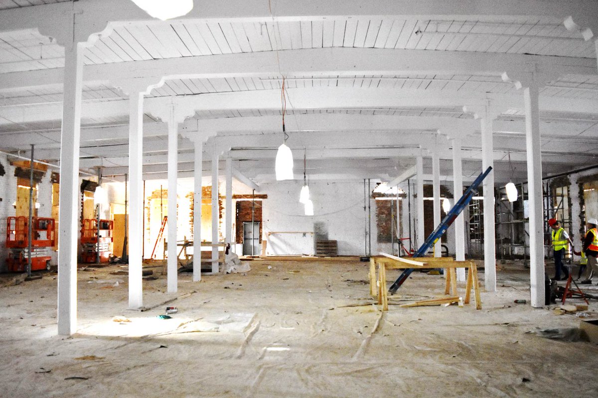 19 stalls will soon line this space, where there will never be a shortage of sunlight &amp; delicious smells! #foodhall #tompkinshall #2018