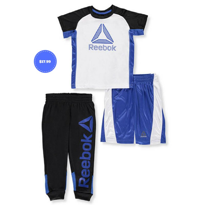 CookiesKids's tweet photo. This #Reebok 3-piece #performance set is perfect for your active⛹️🤸🚴🏃boy! #PerformanceT #Tshirt #Joggers https://t.co/ot8g4zLcYD https://t.co/G8hYwtaIPz