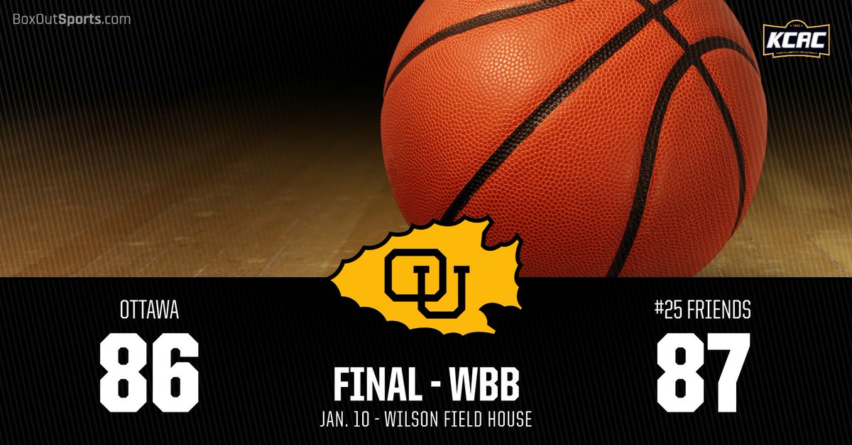 BravesAthletics's tweet photo. .@OUBravesWBB suffers a tough loss to no. 25 @FriendsFalcons 87-86 #BraveNation #KCACscoress https://t.co/PsL05Pl8hA