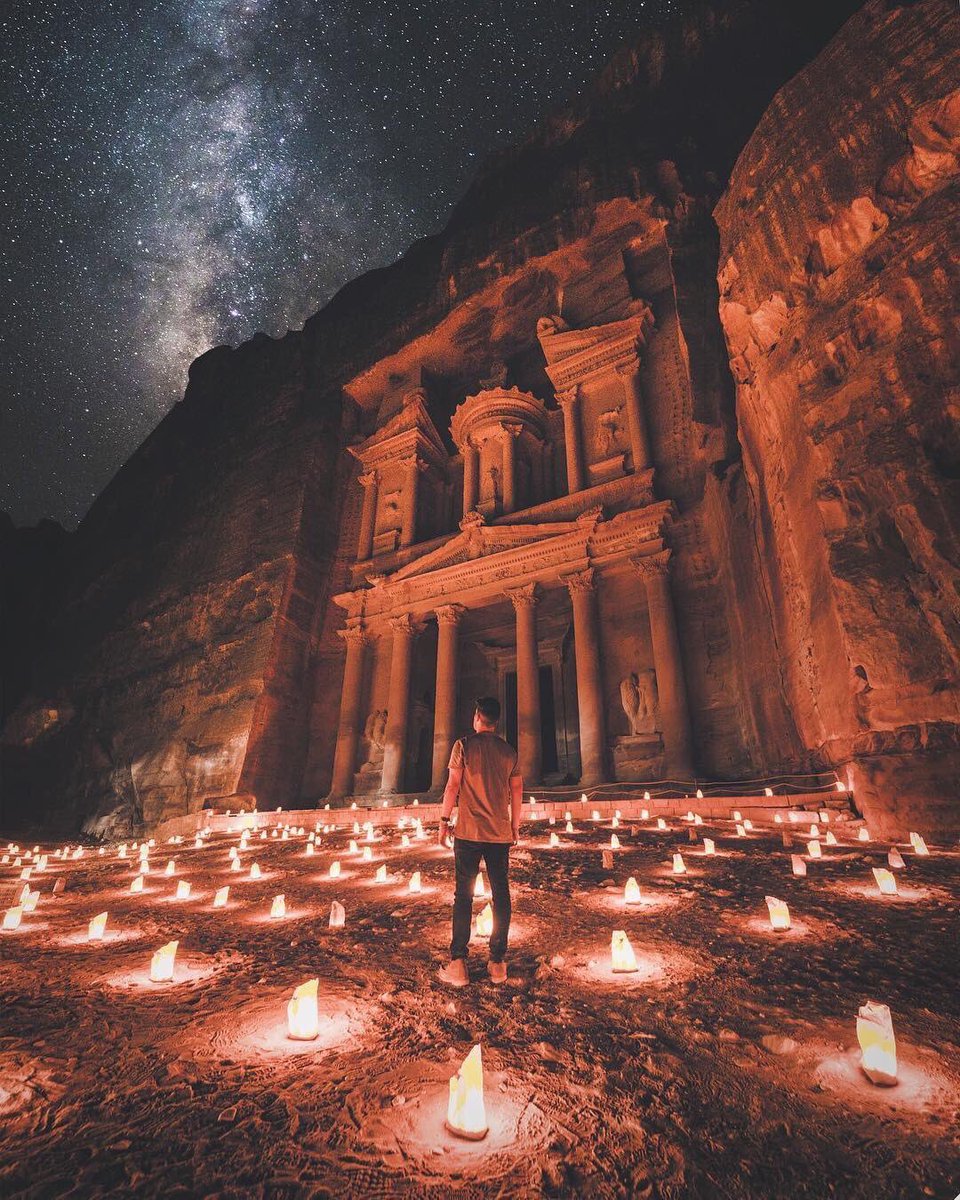 Night lights of Petra, Jordan