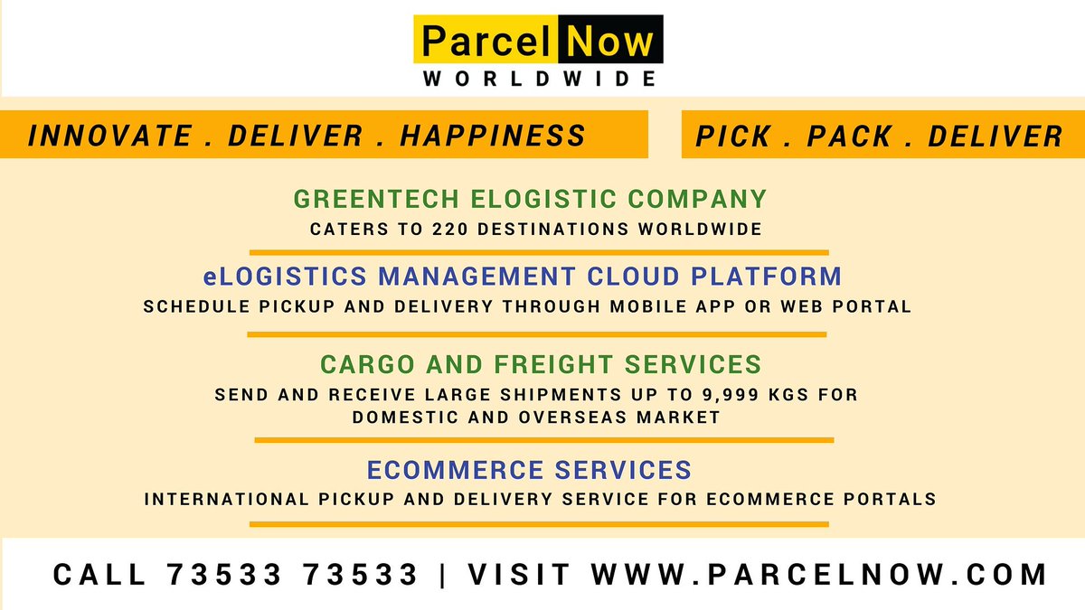 ParcelNow's tweet photo. #ParcelNow Worldwide is an#Elogistics Company that caters to 220 #Destinations Worldwide. We #Offer #Cargo and #Freight #Services to #Individuals #Professionals #Families #Business and #Ecommerce portals. https://t.co/jf9OuyLfoF