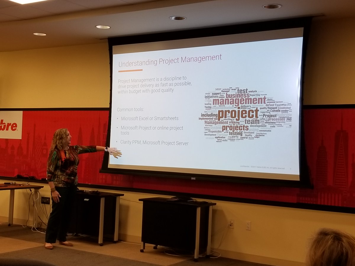 ladiesthatuxFWT's tweet photo. Cori Bergeron - Why Project Managers are your friends! @ladiesthatuxFWT @Sabre_Corp 😄#ux #design #ProjectManager #ProgramManagment #ScalingProductivity https://t.co/d7p8a9nWAW