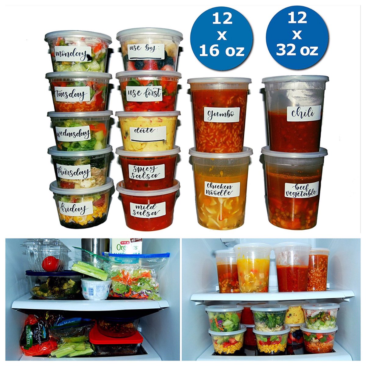 PureJoyConcepts's tweet image. Our newest offer! Two sizes food storage containers. 16 oz for meal prep &amp;amp; 32 oz for bulk foods! #soupcontainer #foodprep #mealprep #Tupperware amazon.com/gp/aw/d/B078KH…